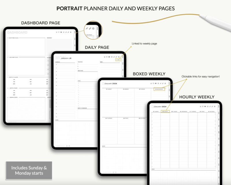 Digital planner, Goodnotes planner, iPad planner, Notability planner, Dated digital planner, Digital calendar - Image 8